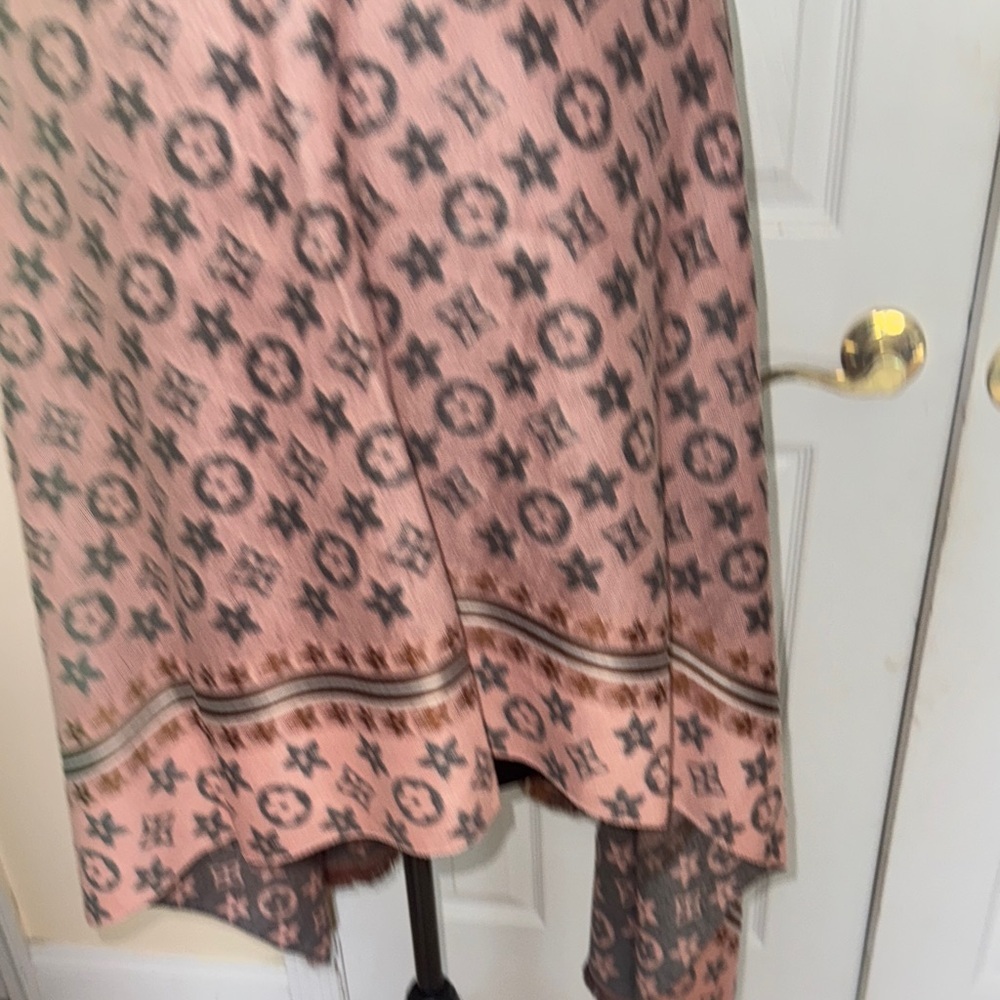 Pink And Gray Patterned Shawl - image 5